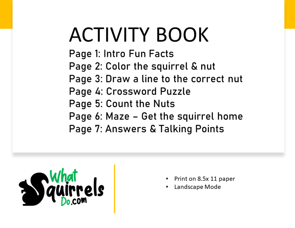 Topics for Squirrel Activity Book PDF